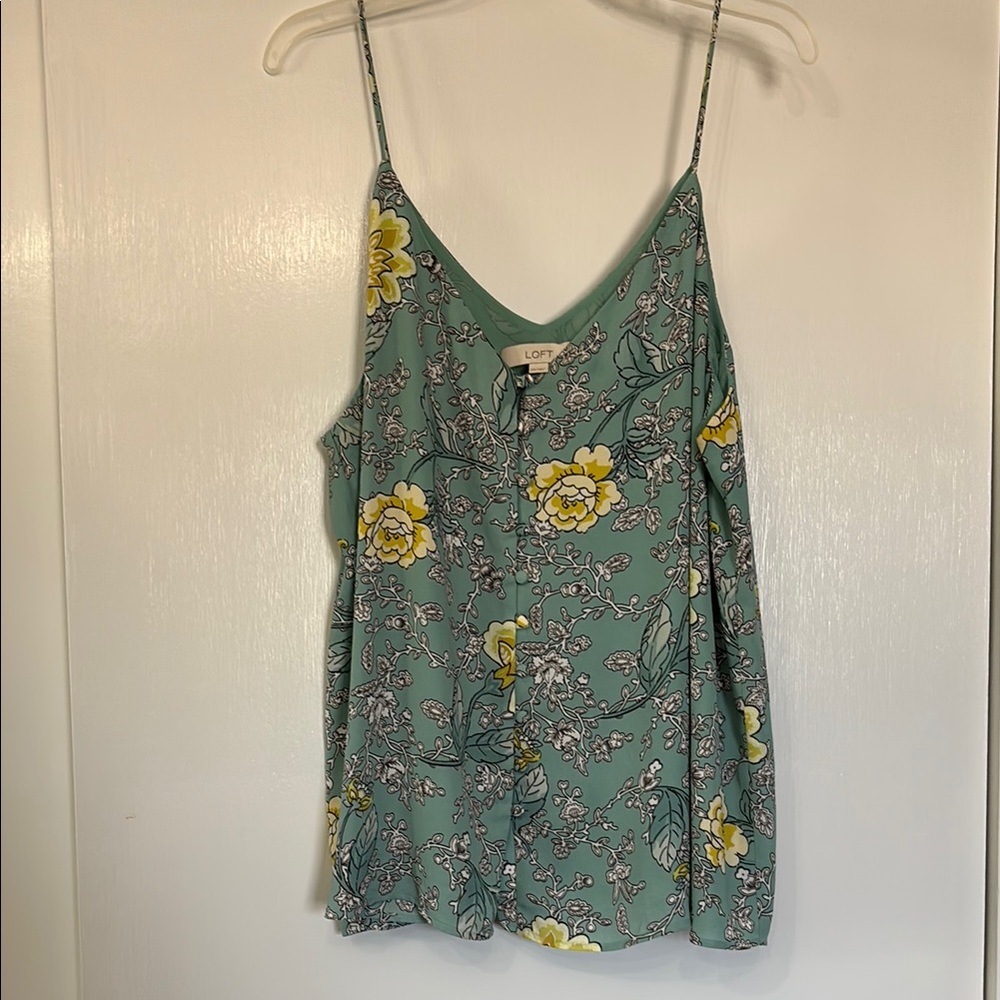 Loft teal covered button cami